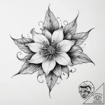 Tattoo sketch witch hazel flower, tattoo line… – tattoo sketch (№1755993082_0, 23.08.2025 23:51) — tattoovalue.net
