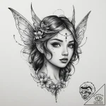 Tattoo sketch fairy, tattoo flash sheet desig… – tattoo sketch (№1755998288_0, 24.08.2025 01:18) — tattoovalue.net