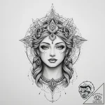 Tattoo sketch divine being – tattoo sketch (№1755998888_0, 24.08.2025 01:28) — tattoovalue.net