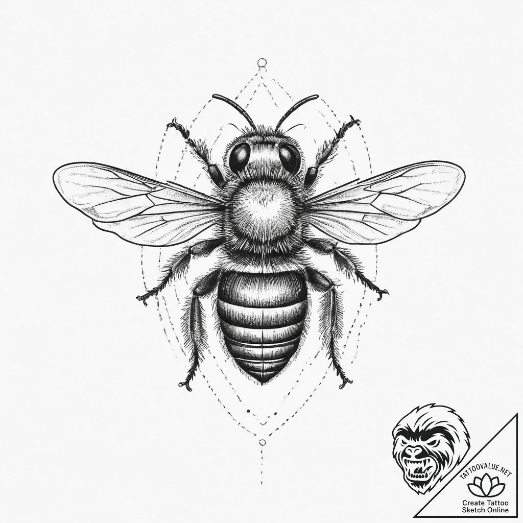 Tattoo sketch mason bee, tattoo flash sheet d... - tattoo sketch (№1755999087_0, 24.08.2025 01:31) — tattoovalue.net