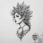 Tattoo sketch dryad, tattoo sketch design, do… – tattoo sketch (№1756000099_0, 24.08.2025 01:48) — tattoovalue.net