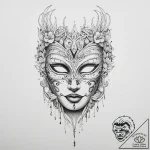 Tattoo sketch mask – tattoo sketch (№1756002130_0, 24.08.2025 02:22) — tattoovalue.net