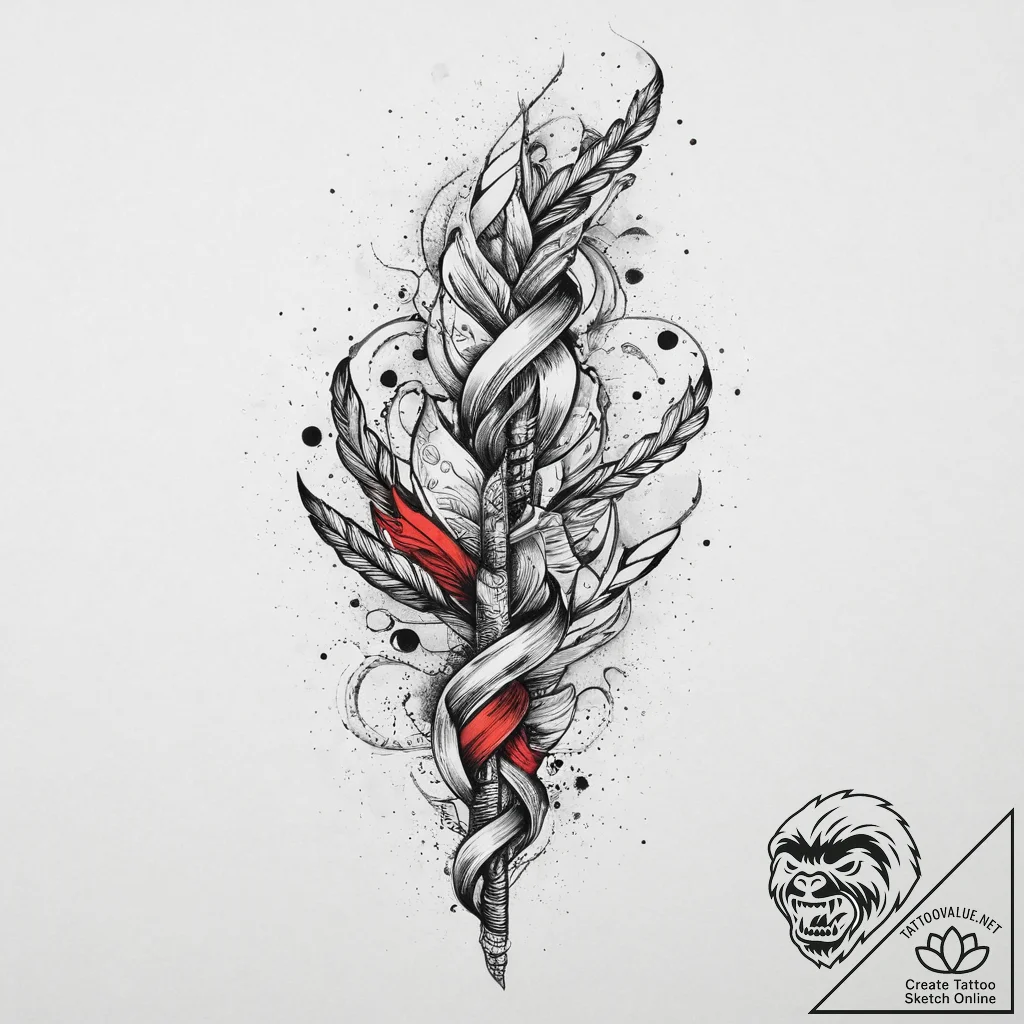 Tattoo sketch braid, tattoo line art, trash p... - tattoo sketch (№1756002748_0, 24.08.2025 02:32) — tattoovalue.net