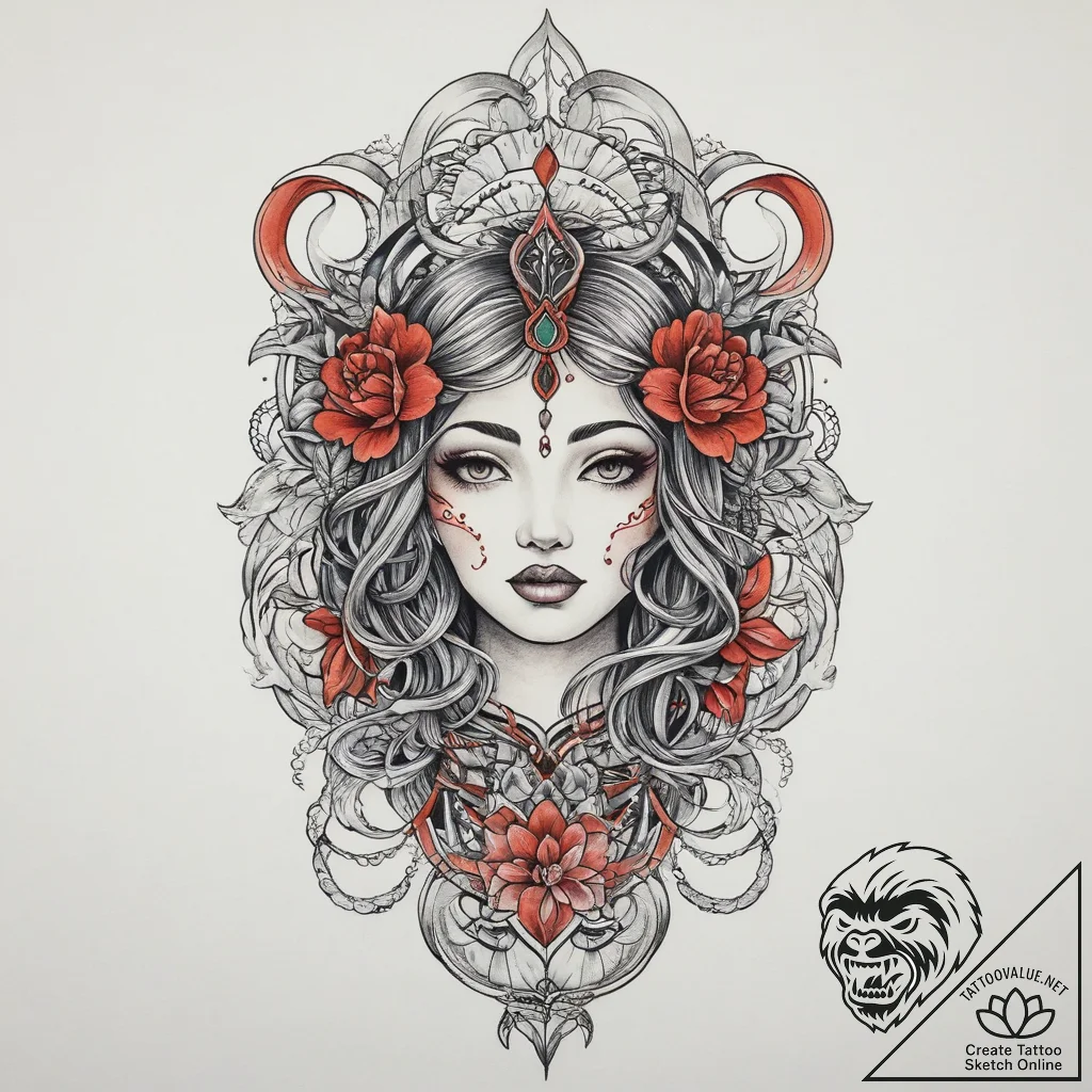 Tattoo sketch town, tattoo line art, neo trad... - tattoo sketch (№1756004179_0, 24.08.2025 02:56) — tattoovalue.net