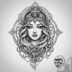 Tattoo sketch holy person, ink illustration f… – tattoo sketch (№1756004583_0, 24.08.2025 03:03) — tattoovalue.net