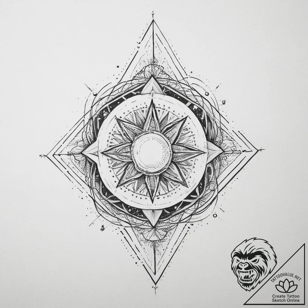 Tattoo sketch cosmic story, tattoo drawing ou... - tattoo sketch (№1756005794_0, 24.08.2025 03:23) — tattoovalue.net