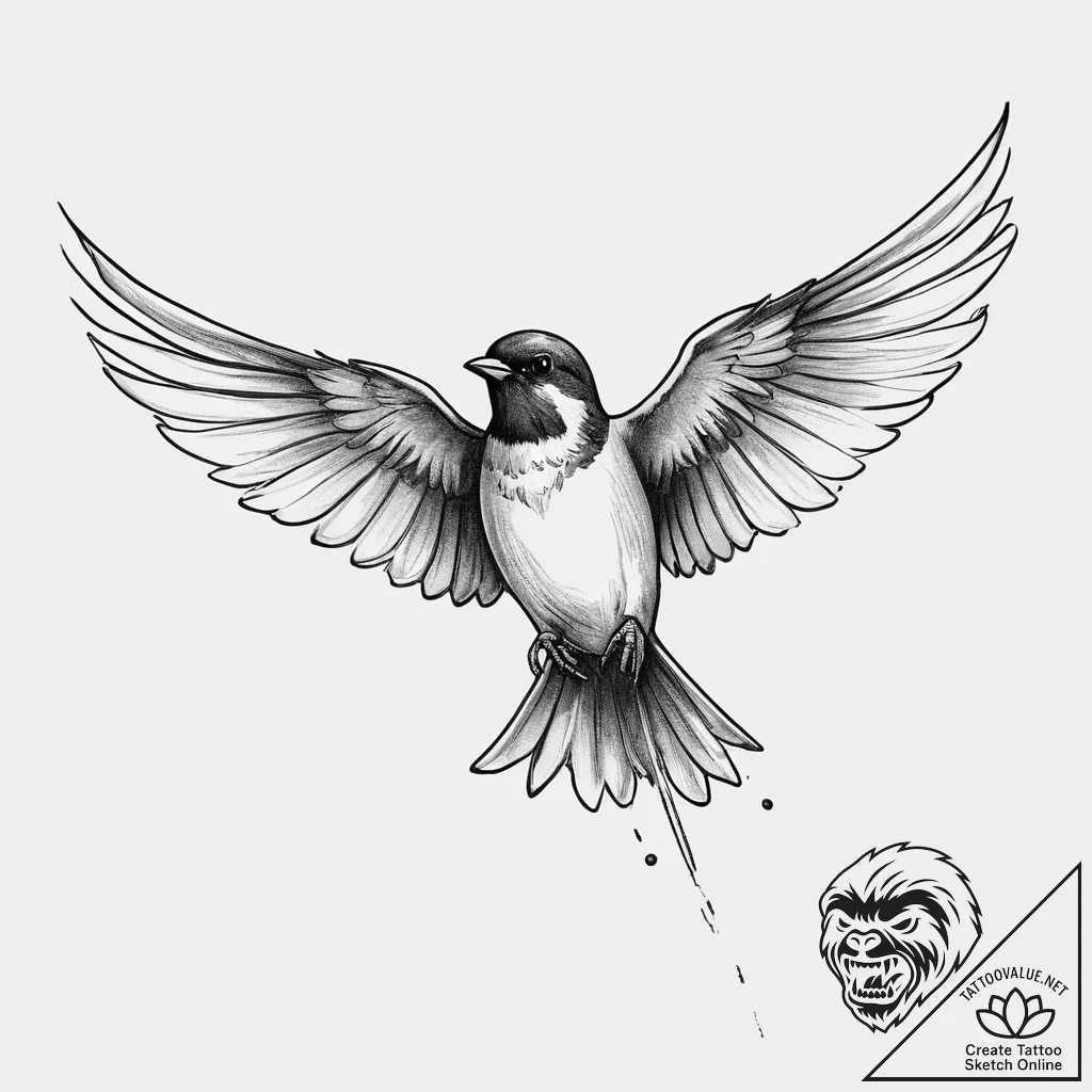 Tattoo sketch cave swallow, tattoo flash shee... - tattoo sketch (№1756006197_0, 24.08.2025 03:29) — tattoovalue.net