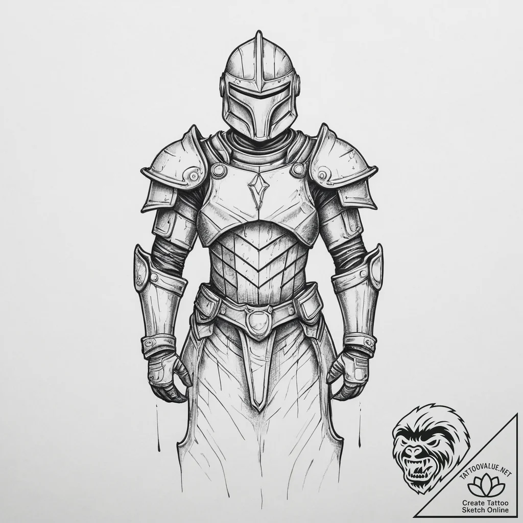 Tattoo sketch armor, tattoo drawing outline,... - tattoo sketch (№1756006798_0, 24.08.2025 03:39) — tattoovalue.net