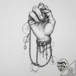 Tattoo sketch hands with a ball and chain, ta… – tattoo sketch (№1756008602_0, 24.08.2025 04:10) — tattoovalue.net