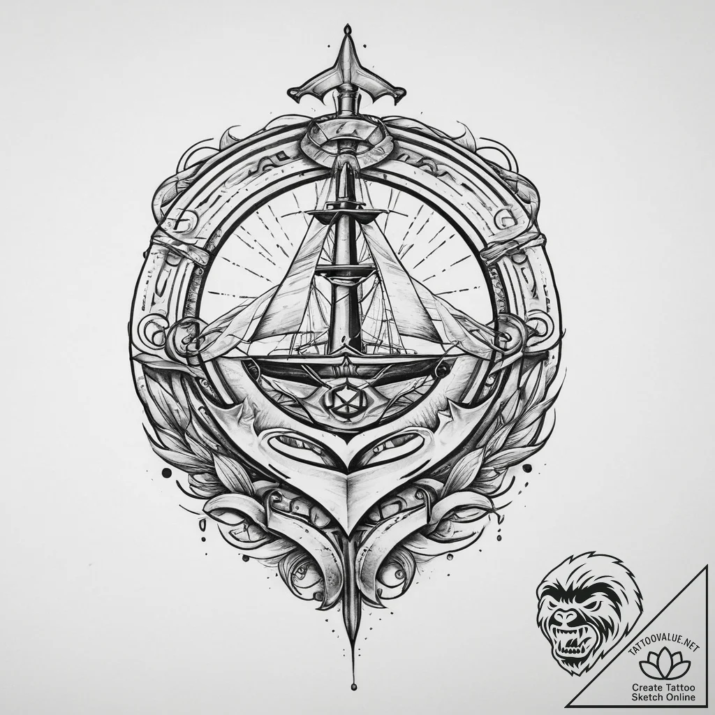 Tattoo sketch mystical character, concept art... - tattoo sketch (№1756009608_0, 24.08.2025 04:26) — tattoovalue.net