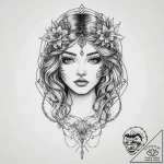 Tattoo sketch molly, ink illustration for tat… – tattoo sketch (№1756011413_0, 24.08.2025 04:56) — tattoovalue.net