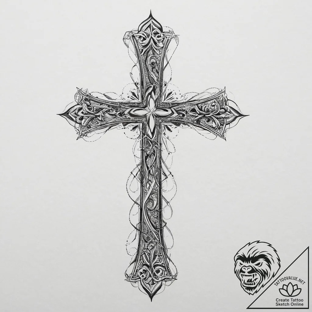Tattoo sketch calligraphy a pen and ink, arti... - tattoo sketch (№1756012415_0, 24.08.2025 05:13) — tattoovalue.net