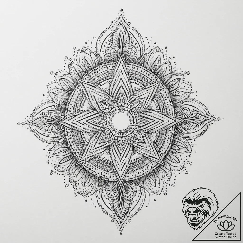 Tattoo sketch cosmic presence, artistic tatto... - tattoo sketch (№1756017066_0, 24.08.2025 06:31) — tattoovalue.net