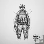 Tattoo sketch soldier with a paper, tattoo li… – tattoo sketch (№1756017473_0, 24.08.2025 06:37) — tattoovalue.net