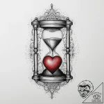Tattoo sketch hourglass with a heart, tattoo… – tattoo sketch (№1756018481_0, 24.08.2025 06:54) — tattoovalue.net