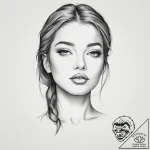 Tattoo sketch fine line of a woman’s face, co… – tattoo sketch (№1756019890_0, 24.08.2025 07:18) — tattoovalue.net