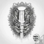 Tattoo sketch waterfall, concept art for tatt… – tattoo sketch (№1756020689_0, 24.08.2025 07:31) — tattoovalue.net