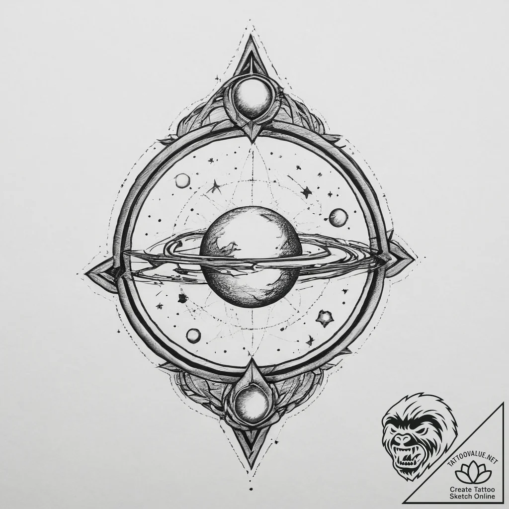 Tattoo sketch cosmic being, tattoo drawing ou... - tattoo sketch (№1756021083_0, 24.08.2025 07:38) — tattoovalue.net