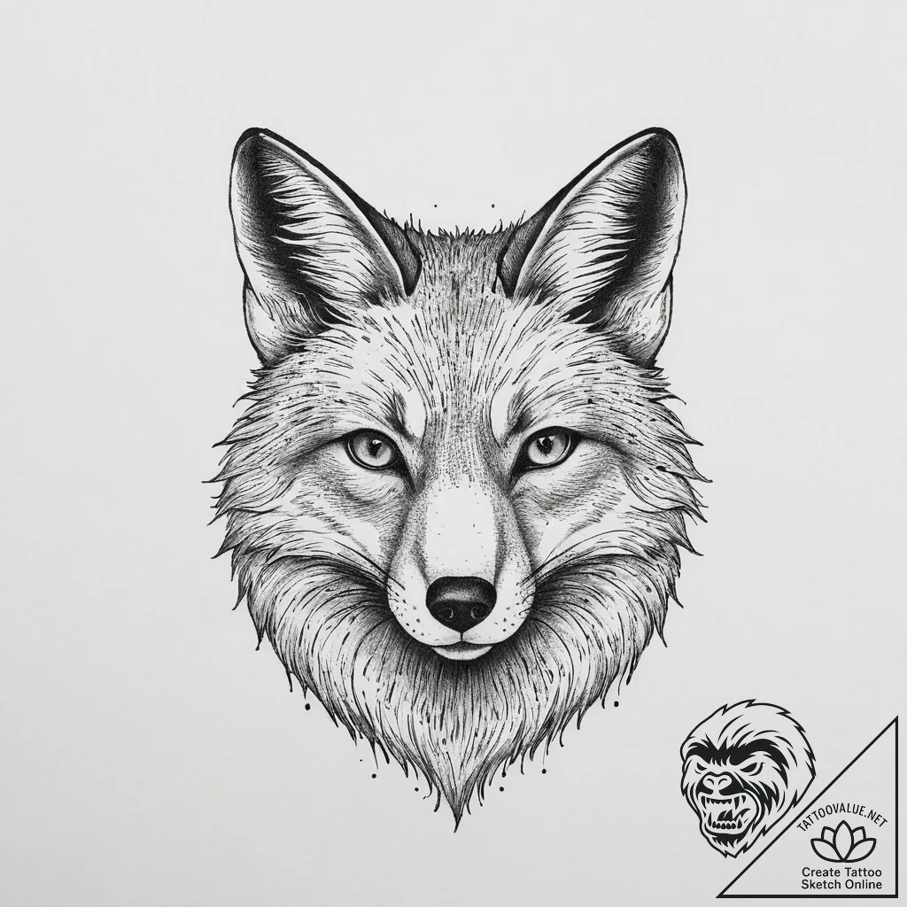 Tattoo sketch fox tattoo, tattoo sketch desig... - tattoo sketch (№1756021285_0, 24.08.2025 07:41) — tattoovalue.net