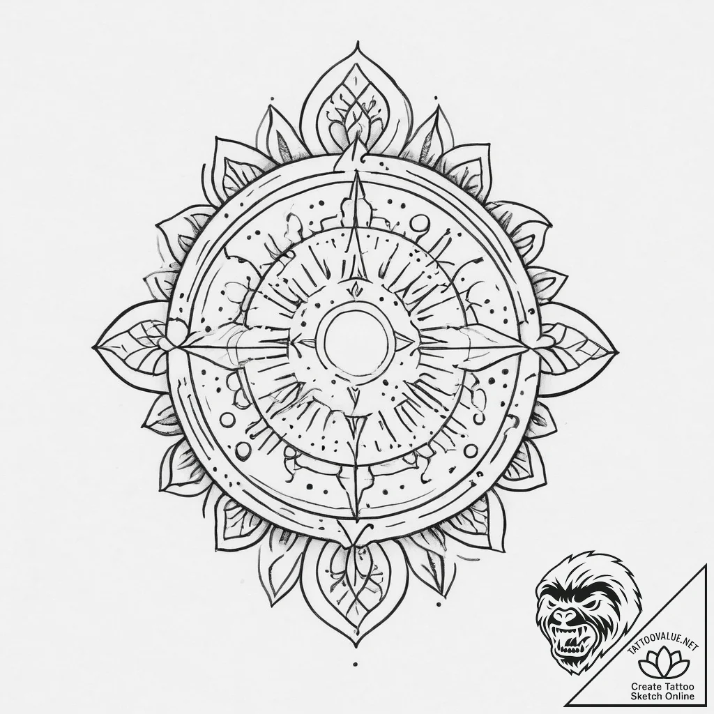 Tattoo sketch cosmic spring, tattoo flash she... - tattoo sketch (№1756021489_0, 24.08.2025 07:44) — tattoovalue.net