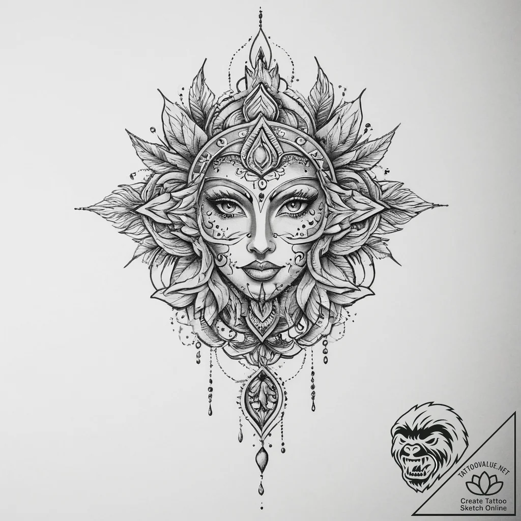 Tattoo sketch spirit - tattoo sketch (№1756022691_0, 24.08.2025 08:04) — tattoovalue.net