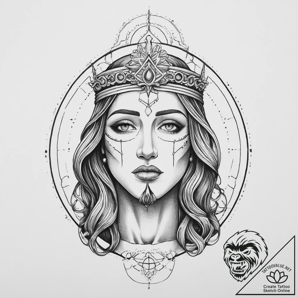 Tattoo sketch holy scene, ink illustration fo... - tattoo sketch (№1756022895_0, 24.08.2025 08:08) — tattoovalue.net