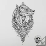 Tattoo sketch perentie, concept art for tatto… – tattoo sketch (№1756023293_0, 24.08.2025 08:14) — tattoovalue.net