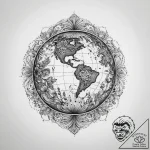 Tattoo sketch globe, tattoo drawing outline,… – tattoo sketch (№1756024095_0, 24.08.2025 08:28) — tattoovalue.net