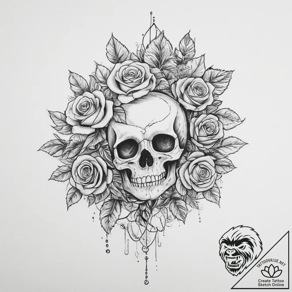 Tattoo sketch magical berries, tattoo line ar... - tattoo sketch (№1756024293_0, 24.08.2025 08:31) — tattoovalue.net