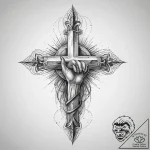 Tattoo sketch hands with a saint, tattoo draw… – tattoo sketch (№1756026489_0, 24.08.2025 09:08) — tattoovalue.net