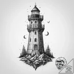 Tattoo sketch wizard’s tower, tattoo line art… – tattoo sketch (№1756028901_0, 24.08.2025 09:48) — tattoovalue.net