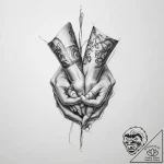 Tattoo sketch hands with a knot – tattoo sketch (№1756029099_0, 24.08.2025 09:51) — tattoovalue.net