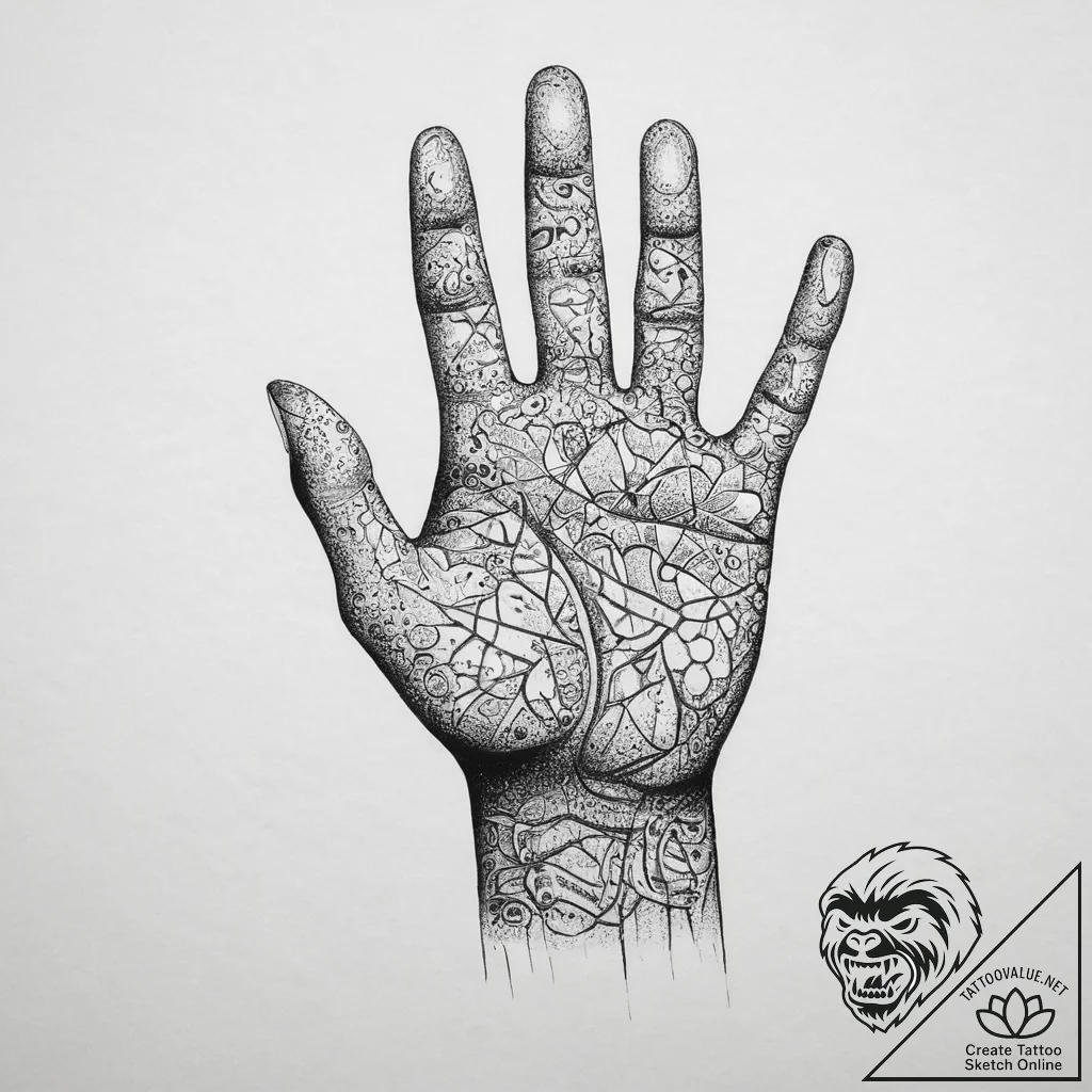 Tattoo sketch hands with a name, tattoo flash... - tattoo sketch (№1756030101_0, 24.08.2025 10:08) — tattoovalue.net