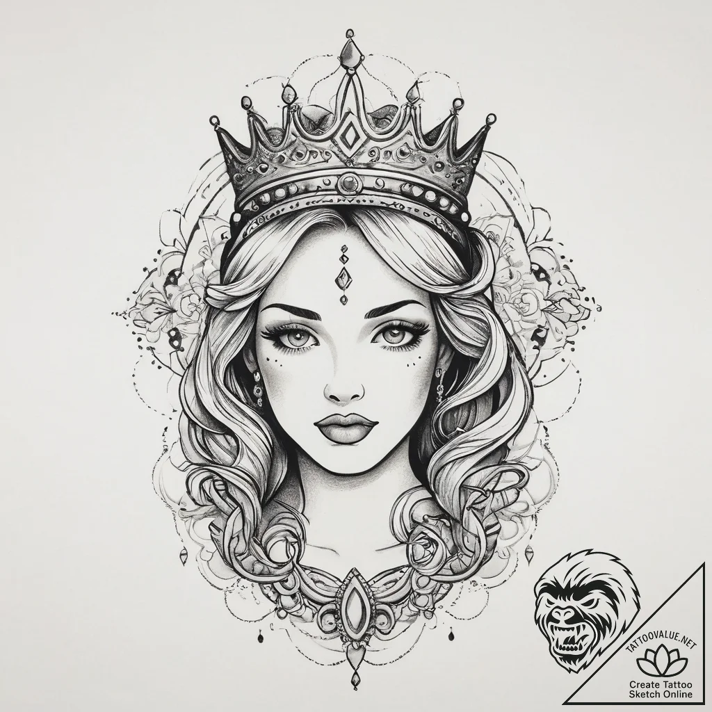 Tattoo sketch princess tattoo, tattoo sketch... - tattoo sketch (№1756030301_0, 24.08.2025 10:11) — tattoovalue.net