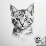 Tattoo sketch playful kitten tattoo – tattoo sketch (№1756030707_0, 24.08.2025 10:18) — tattoovalue.net