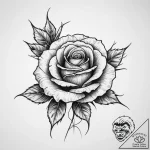 Tattoo sketch rose with a thorny stem, concep… – tattoo sketch (№1756032319_0, 24.08.2025 10:45) — tattoovalue.net