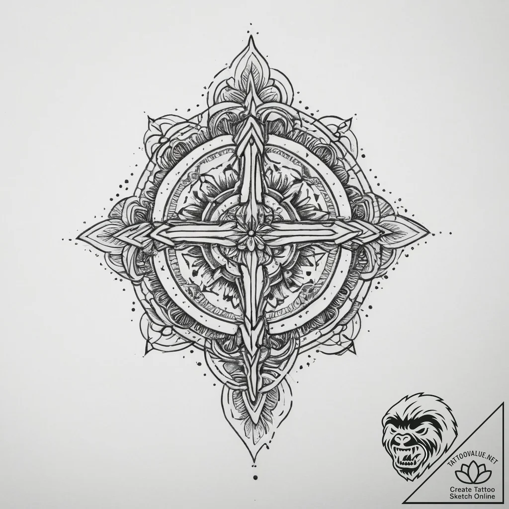 Tattoo sketch blessed ground - tattoo sketch (№1756032527_0, 24.08.2025 10:48) — tattoovalue.net