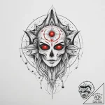 Tattoo sketch cosmic ghost, tattoo flash shee… – tattoo sketch (№1756033939_0, 24.08.2025 11:12) — tattoovalue.net