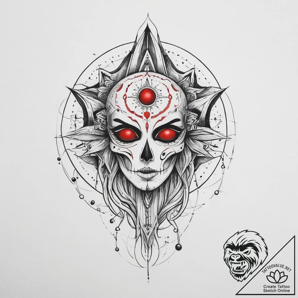 Tattoo sketch cosmic ghost, tattoo flash shee... - tattoo sketch (№1756033939_0, 24.08.2025 11:12) — tattoovalue.net