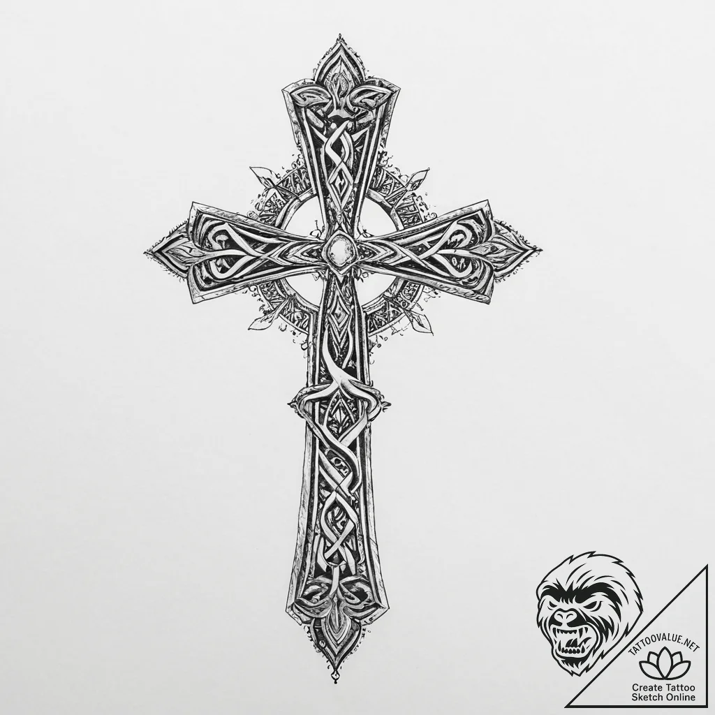 Tattoo sketch ankh cross - tattoo sketch (№1756034743_0, 24.08.2025 11:25) — tattoovalue.net