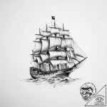 Tattoo sketch ship – tattoo sketch (№1756035342_0, 24.08.2025 11:35) — tattoovalue.net
