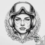 Tattoo sketch air force pilot portrait, ink i… – tattoo sketch (№1756036146_0, 24.08.2025 11:49) — tattoovalue.net