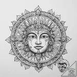 Tattoo sketch mayan sun god, tattoo drawing o… – tattoo sketch (№1756036346_0, 24.08.2025 11:52) — tattoovalue.net