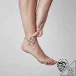 Tattoo sketch single line of a person’s ankle – tattoo sketch (№1756037938_0, 24.08.2025 12:18) — tattoovalue.net