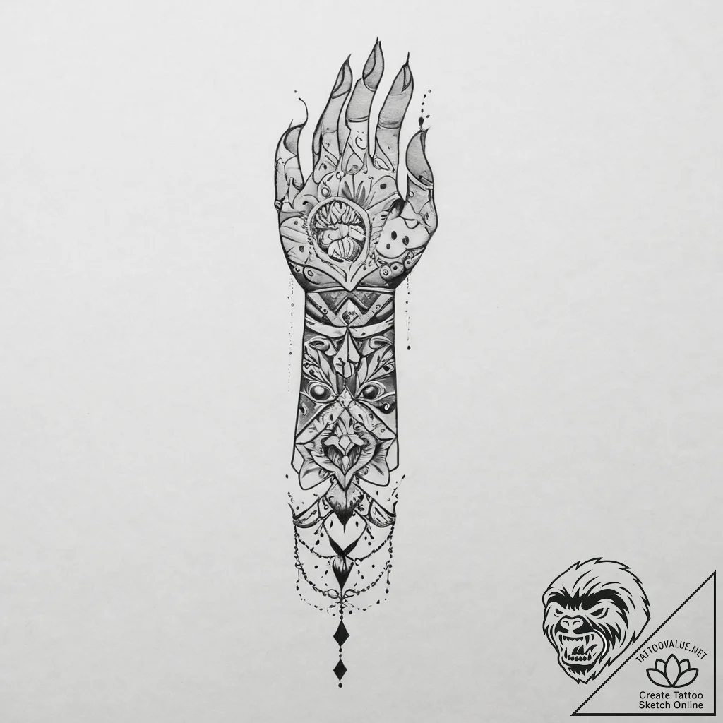 Tattoo sketch arm - tattoo sketch (№1756038135_0, 24.08.2025 12:22) — tattoovalue.net