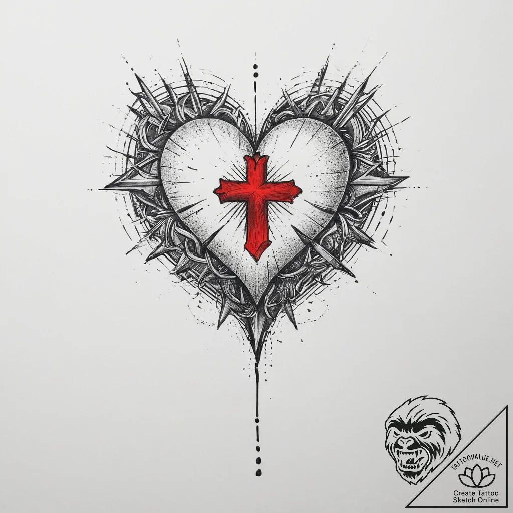 Tattoo sketch heart tattoo, ink illustration... - tattoo sketch (№1756038330_0, 24.08.2025 12:25) — tattoovalue.net