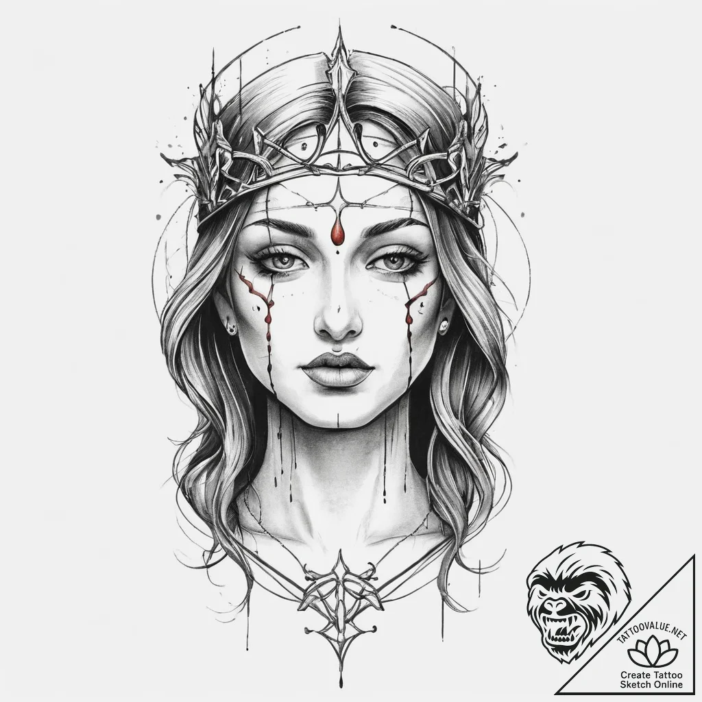 Tattoo sketch holy scene, tattoo sketch desig... - tattoo sketch (№1756038528_0, 24.08.2025 12:28) — tattoovalue.net