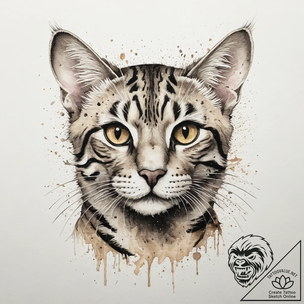 Tattoo sketch bengal cat, tattoo sketch desig... - tattoo sketch (№1756038726_0, 24.08.2025 12:32) — tattoovalue.net