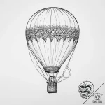 Tattoo sketch hot air ballooning a hot air ba… – tattoo sketch (№1756039321_0, 24.08.2025 12:42) — tattoovalue.net