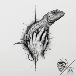 Tattoo sketch hands with a lizard, concept ar… – tattoo sketch (№1756040313_0, 24.08.2025 12:58) — tattoovalue.net